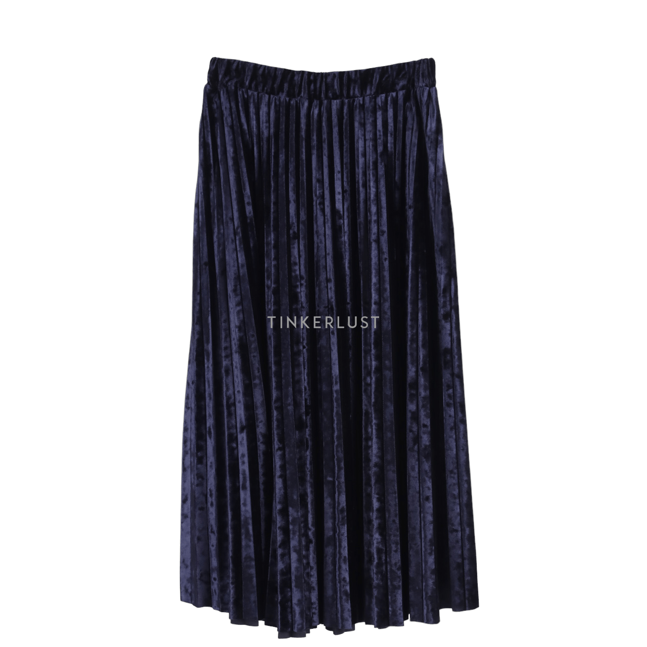Marks & Spencer Navy Velvet Pleats Midi Skirt