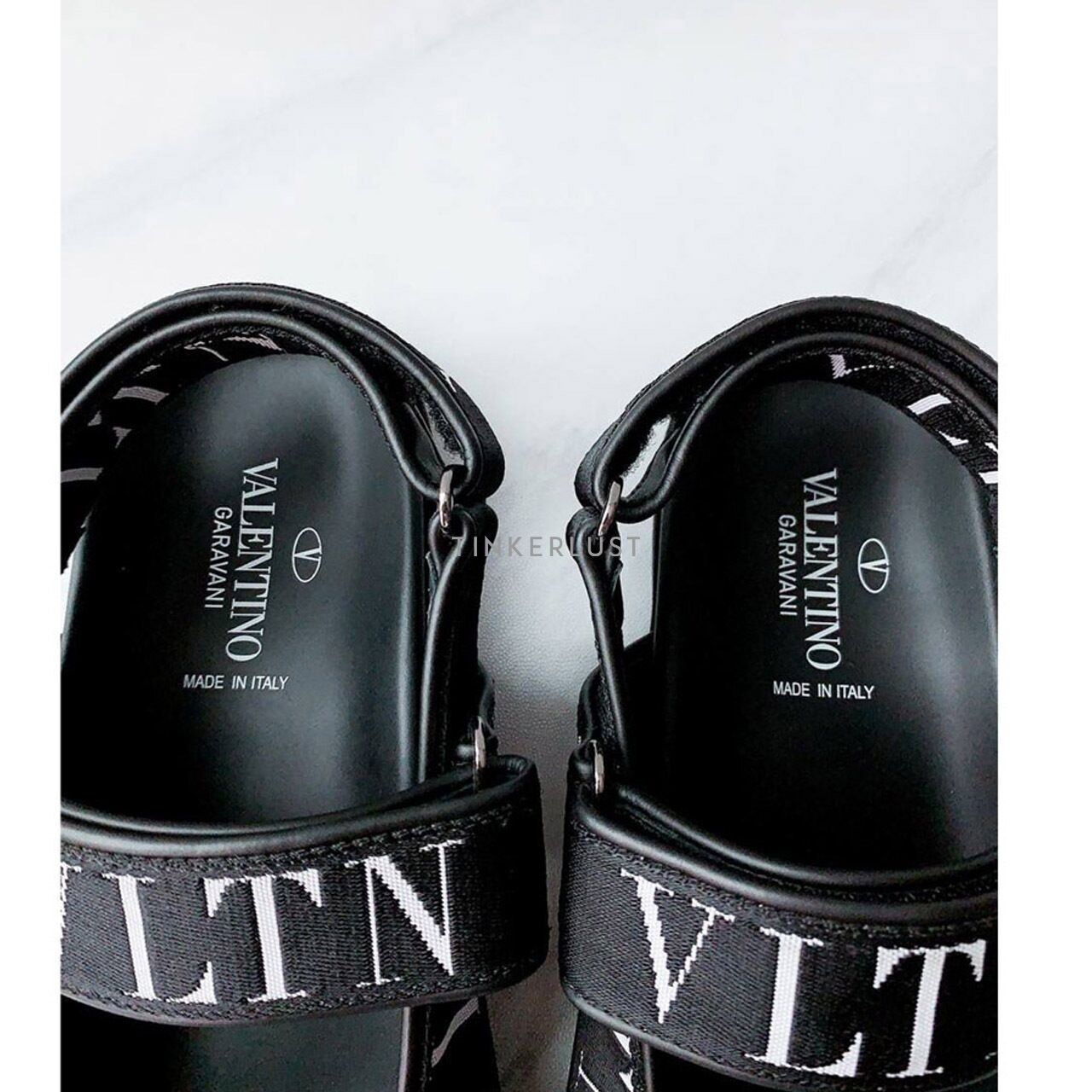 Valentino Garavani VLTN Dad Slides Black Sandals