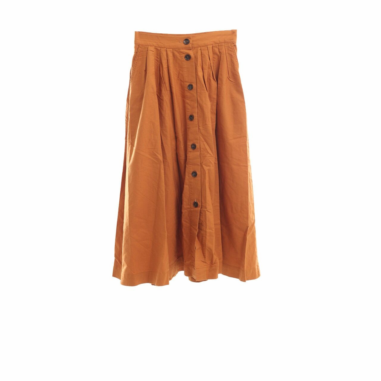 H&M Camel Orange Midi Skirt