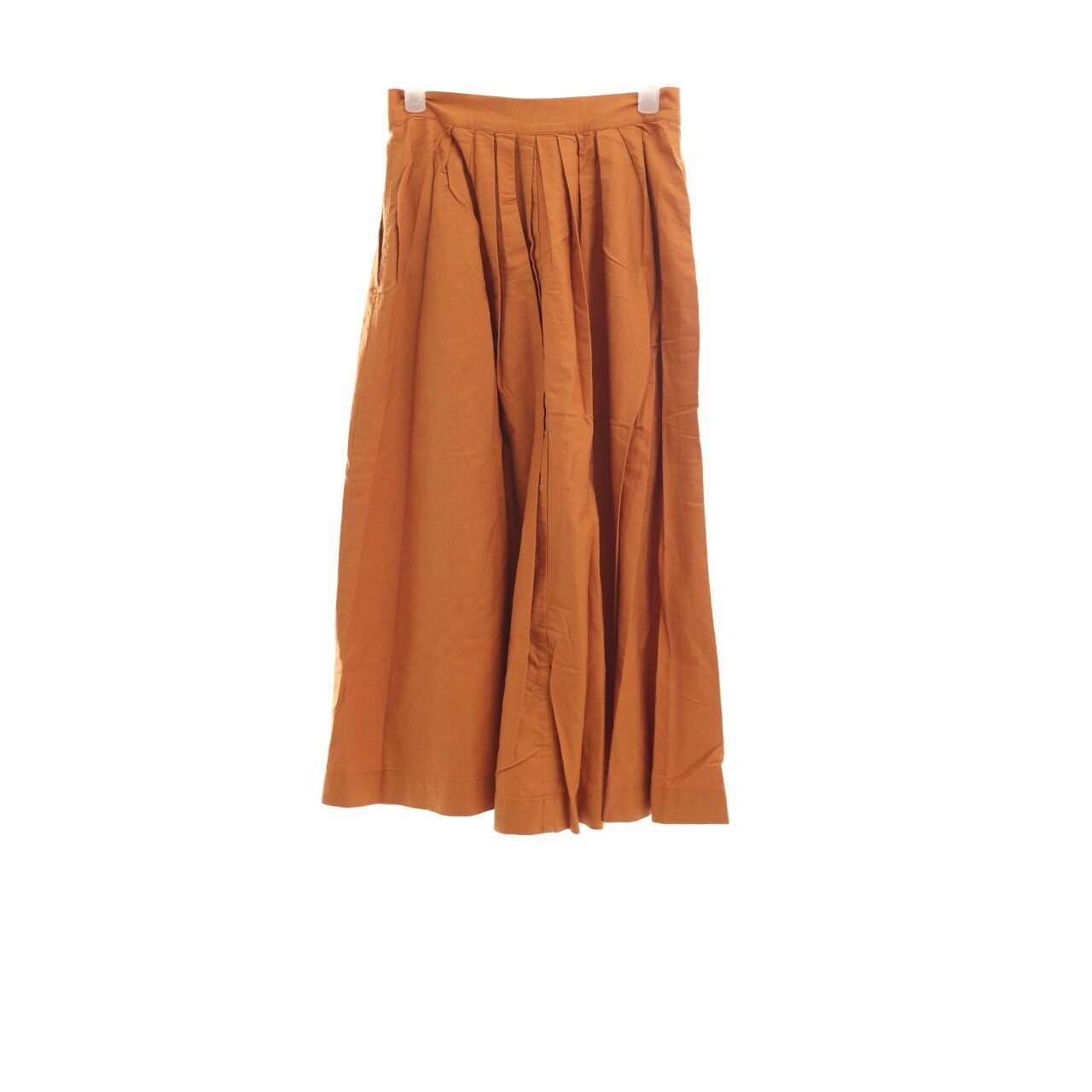 H&M Camel Orange Midi Skirt
