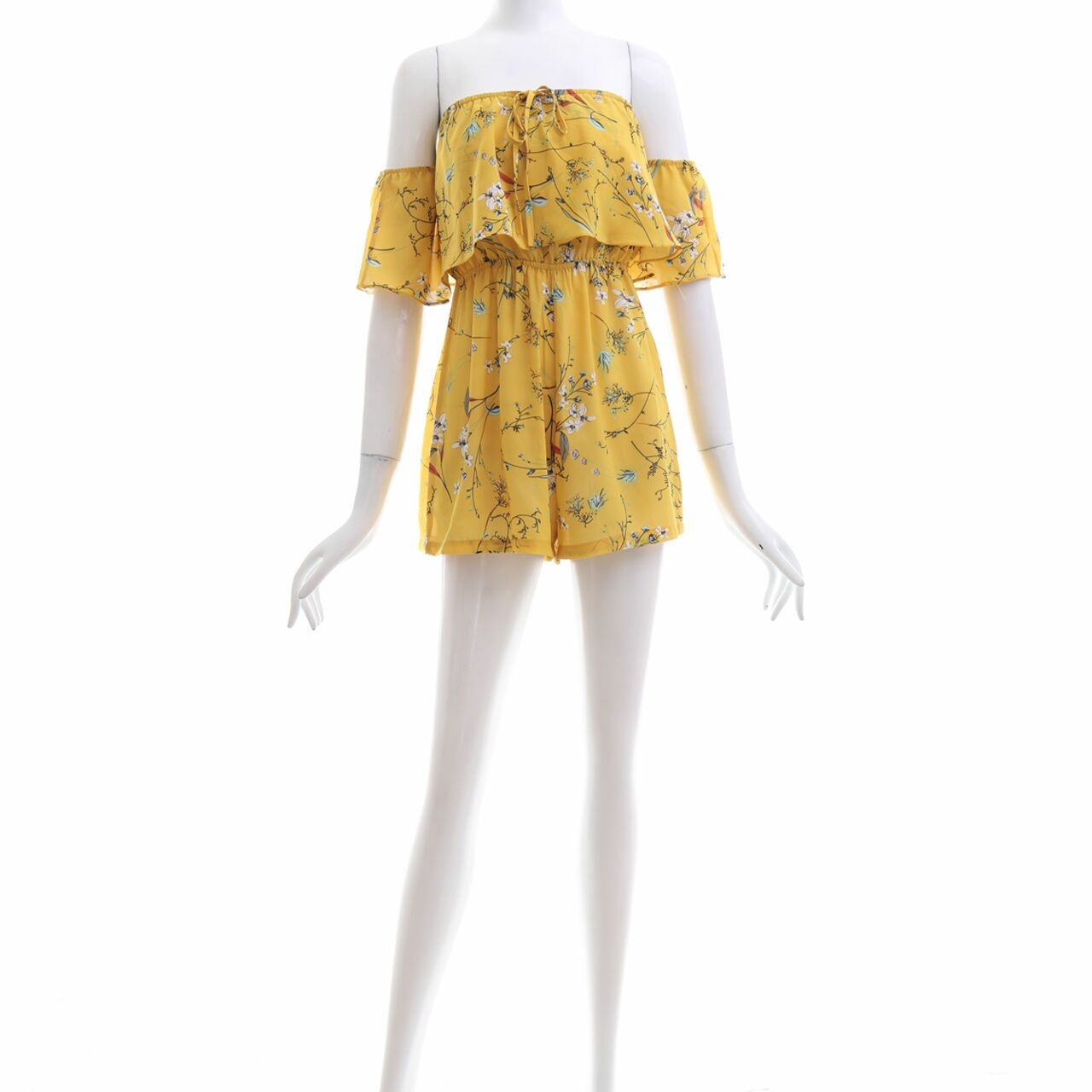 Boohoo Yellow Floral Jumpsuit