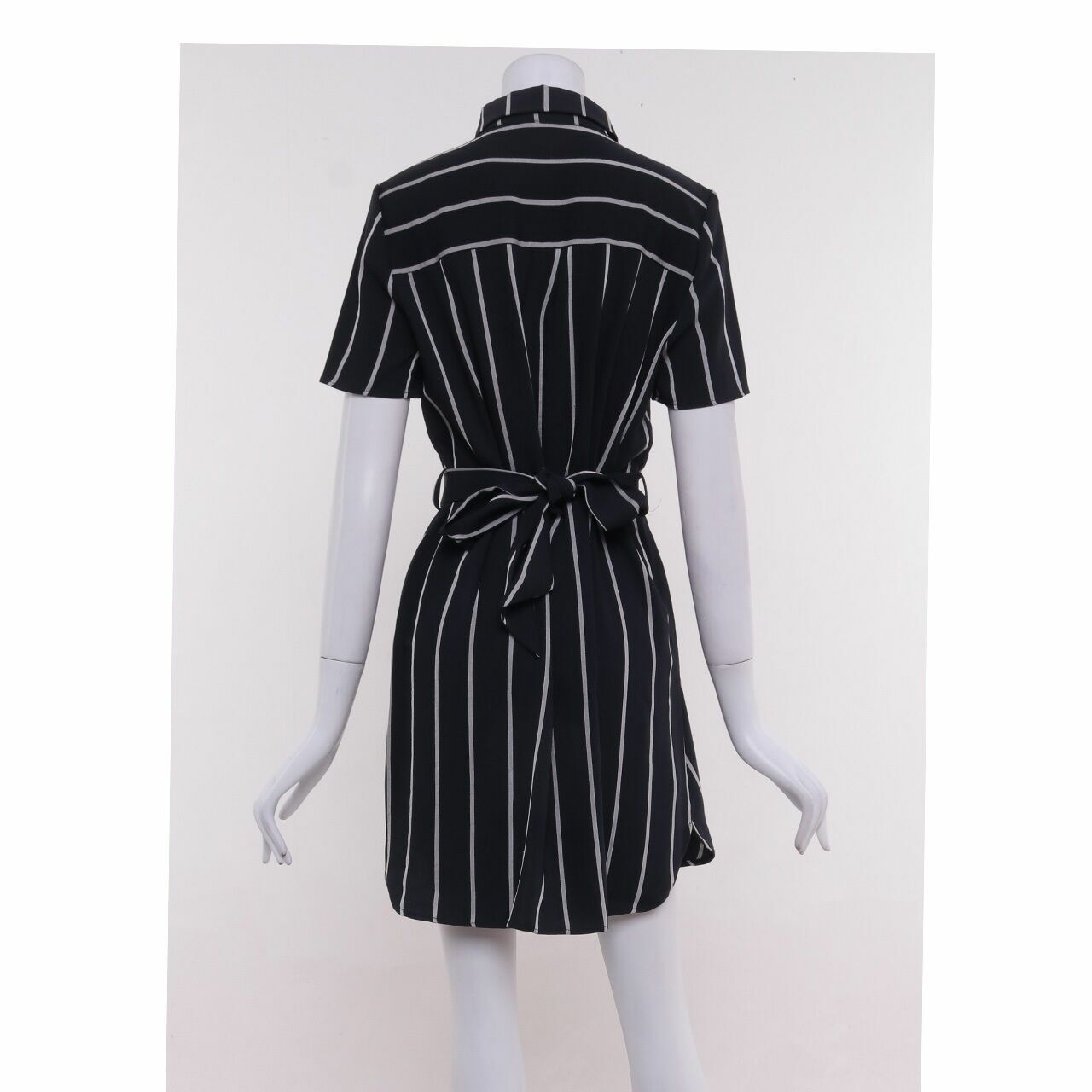 Mango Black & White Stripes Mini Dress