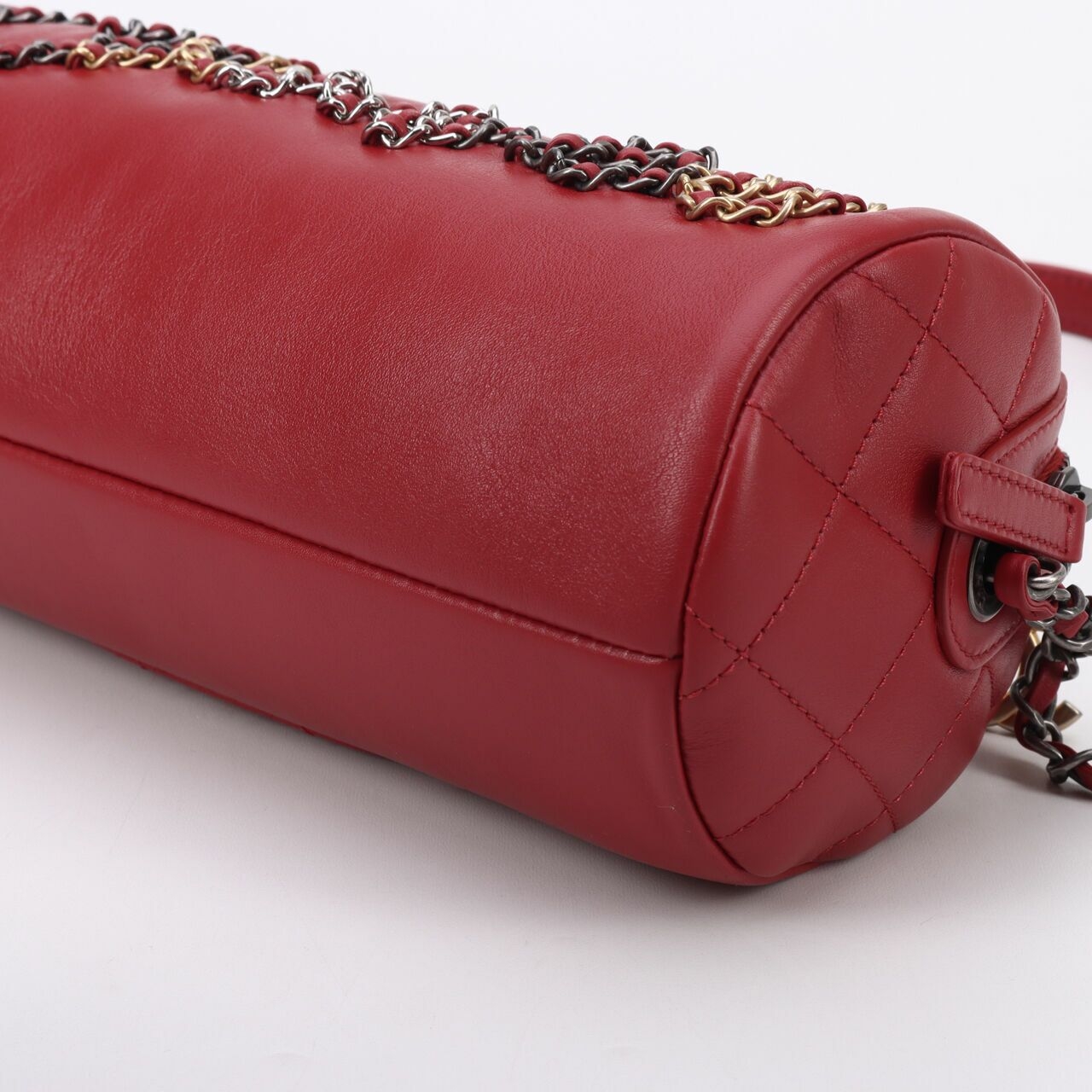 Chanel Signature Bowling Bag Calfskin Red Sling Bag