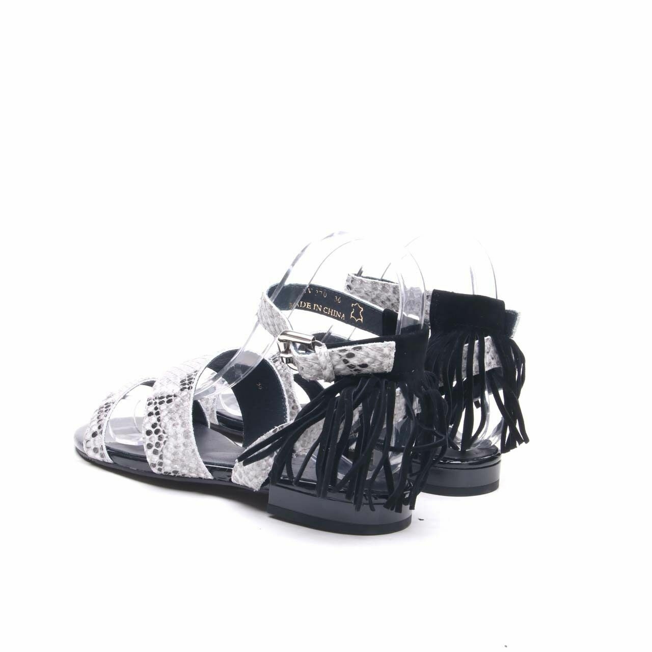 Staccato Black & Grey Sandals