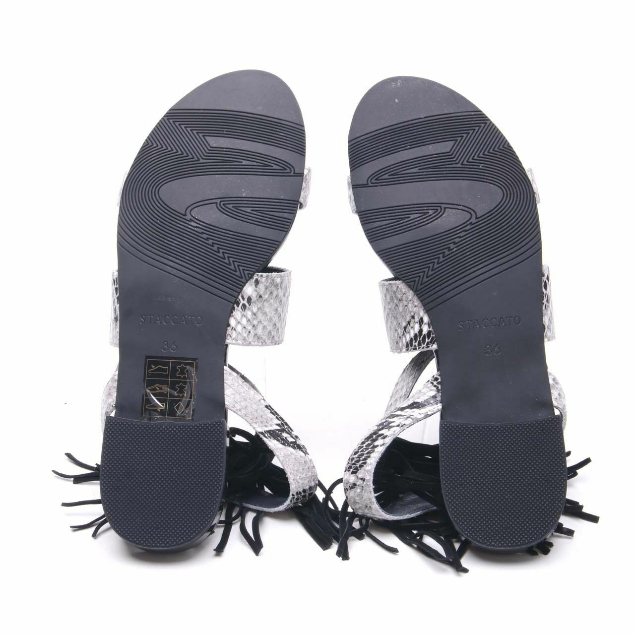 Staccato Black & Grey Sandals