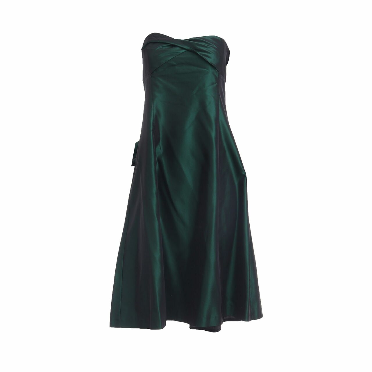 Zara Dark Green Tube Midi Dress
