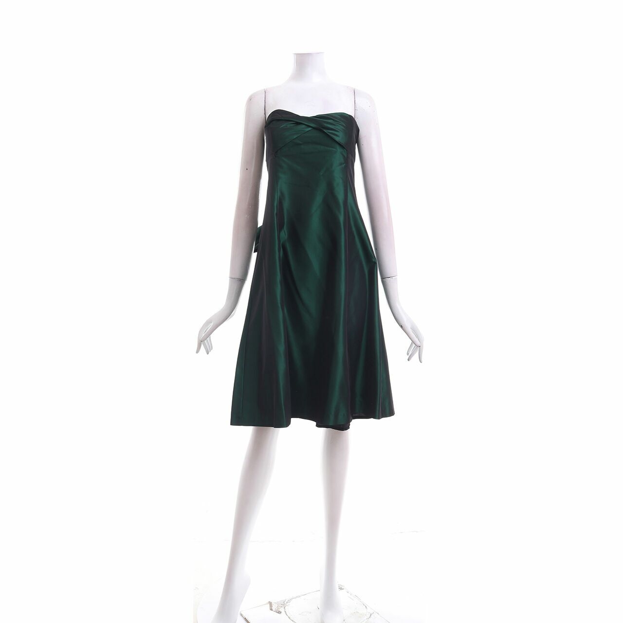 Zara Dark Green Tube Midi Dress