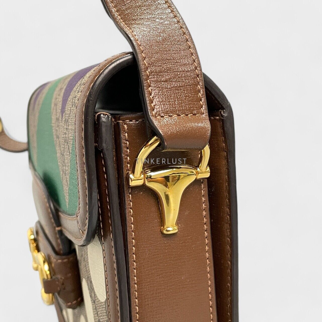 Gucci Horsebit 1955 Geometric Print Shoulder Bag