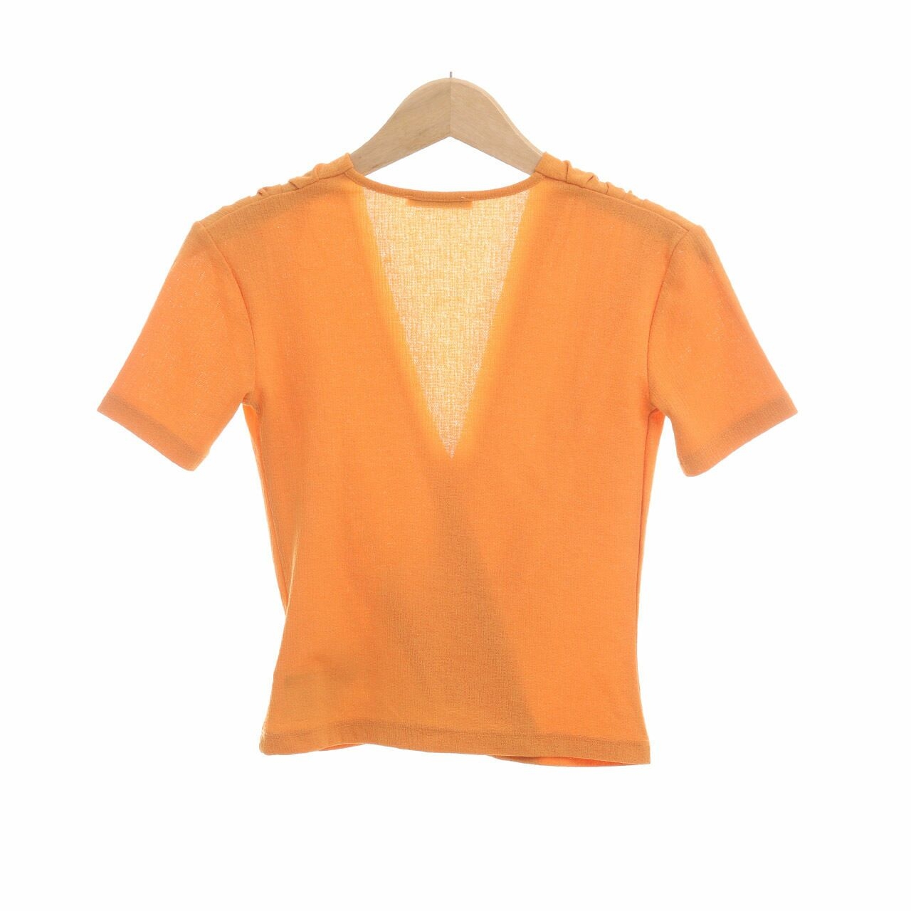 Zara Orange Wrap Blouse