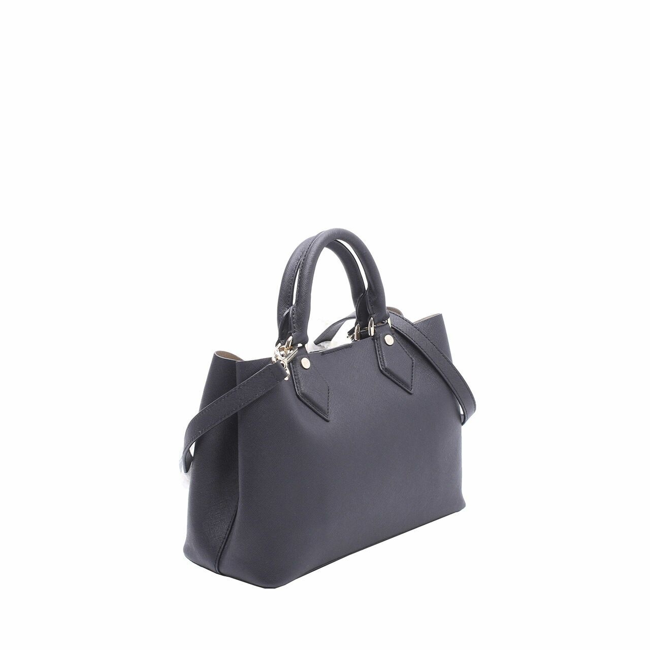 Diane von Furstenberg Women's Voyage on-the-Go Small Leather Carryall Black Satchel Bag