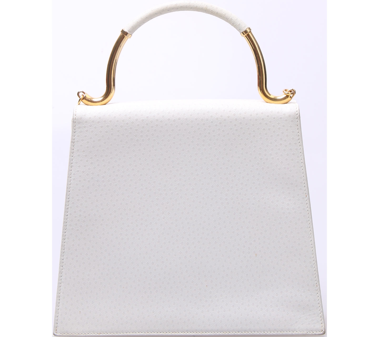 Karl Lagerfeld White And Gold Handbag