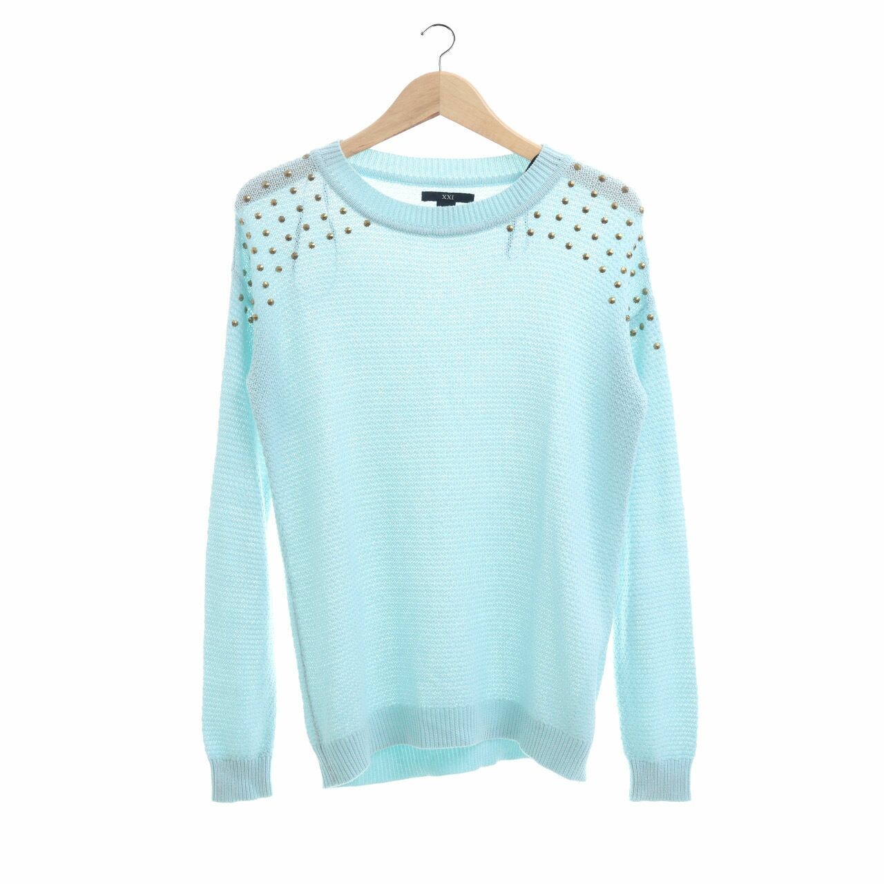 Forever 21 Mint Beaded Knit Sweater