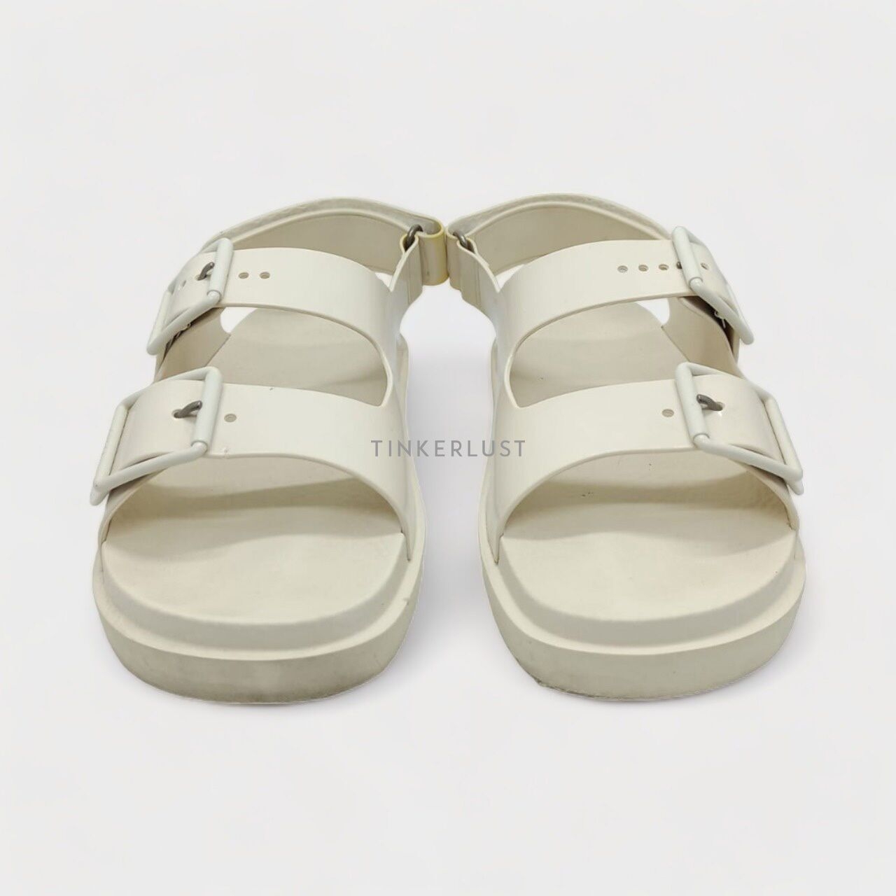 Gucci Mini Double G Dusty White Rubber Sandals