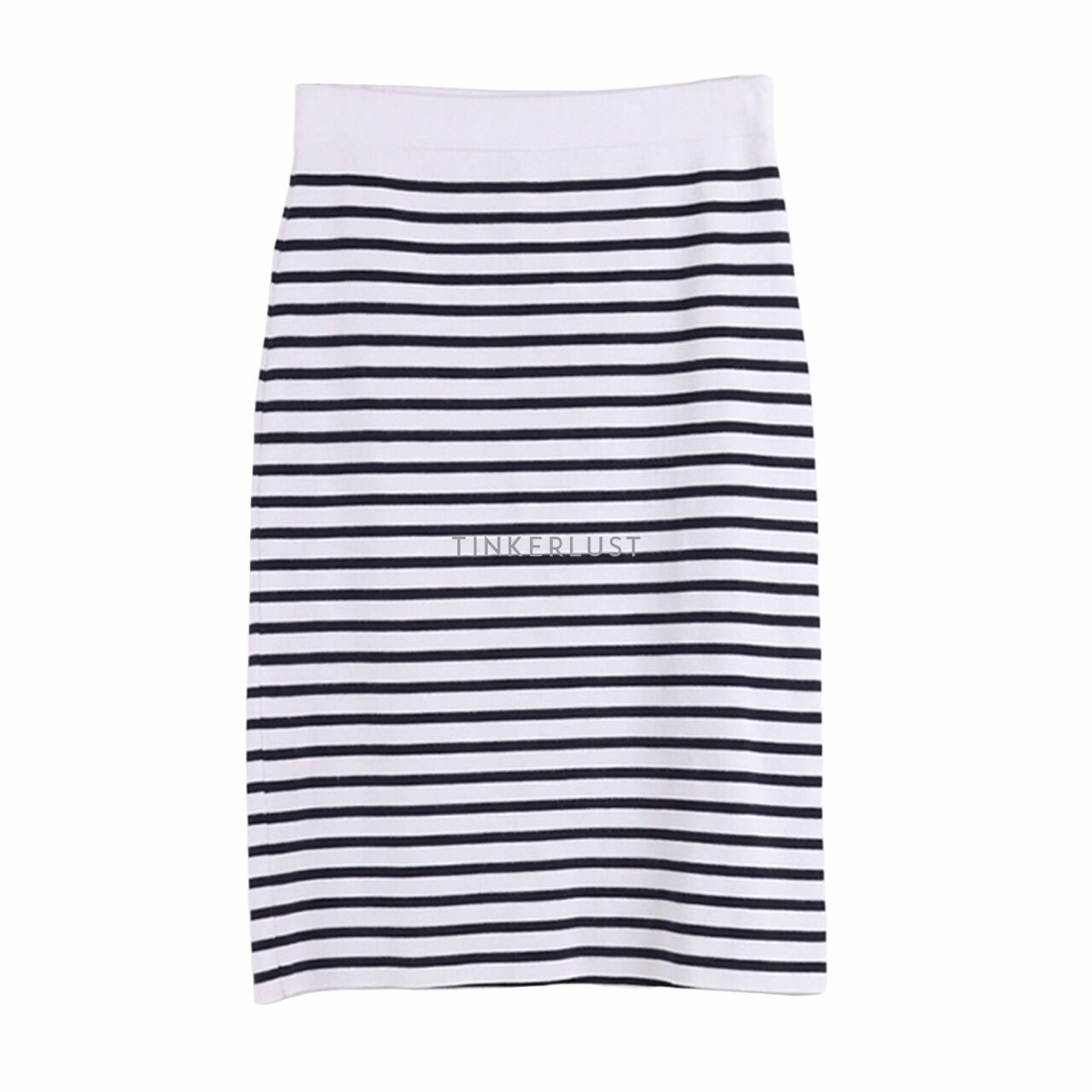Massimo Dutti Black & White Stripes Midi Skirt