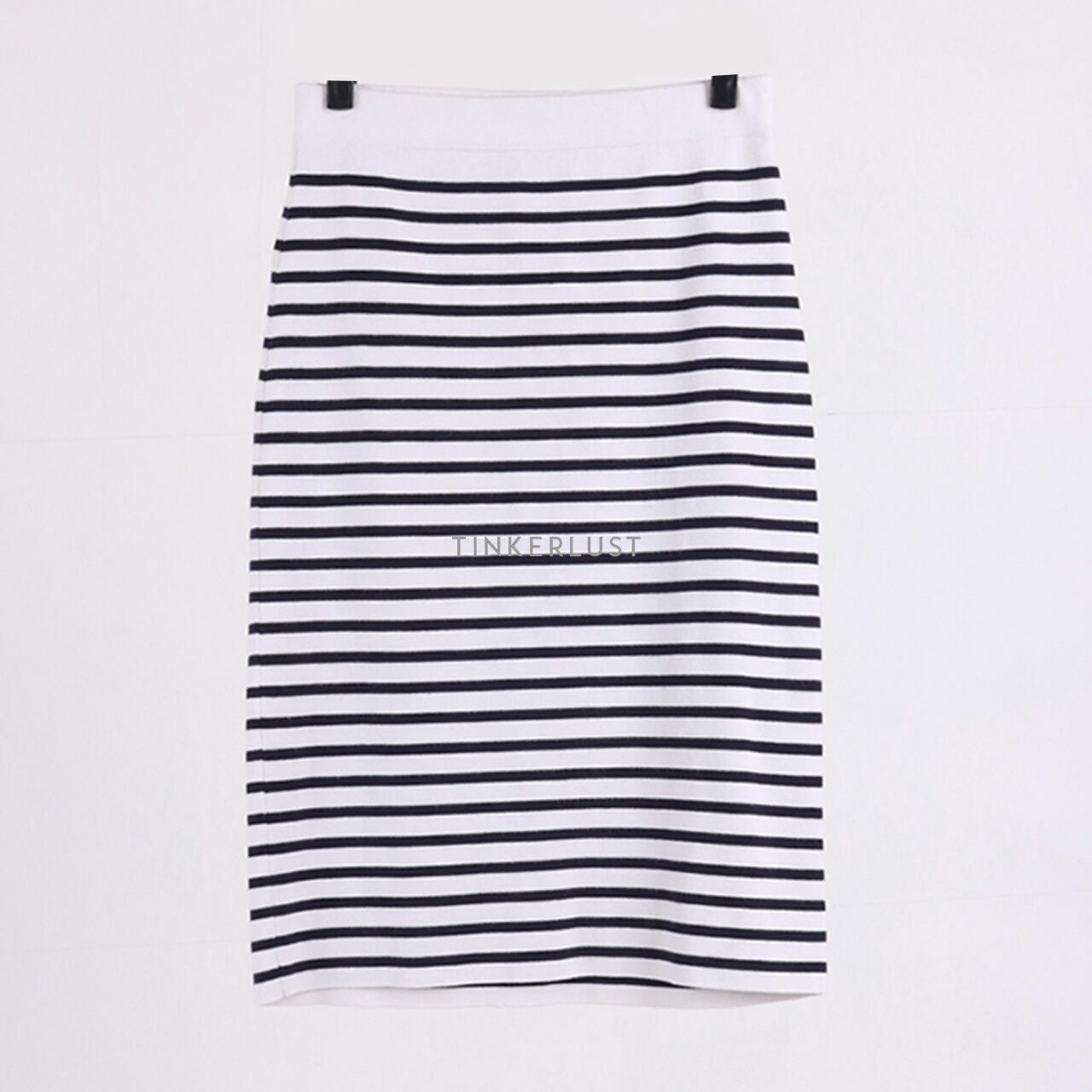 Massimo Dutti Black & White Stripes Midi Skirt