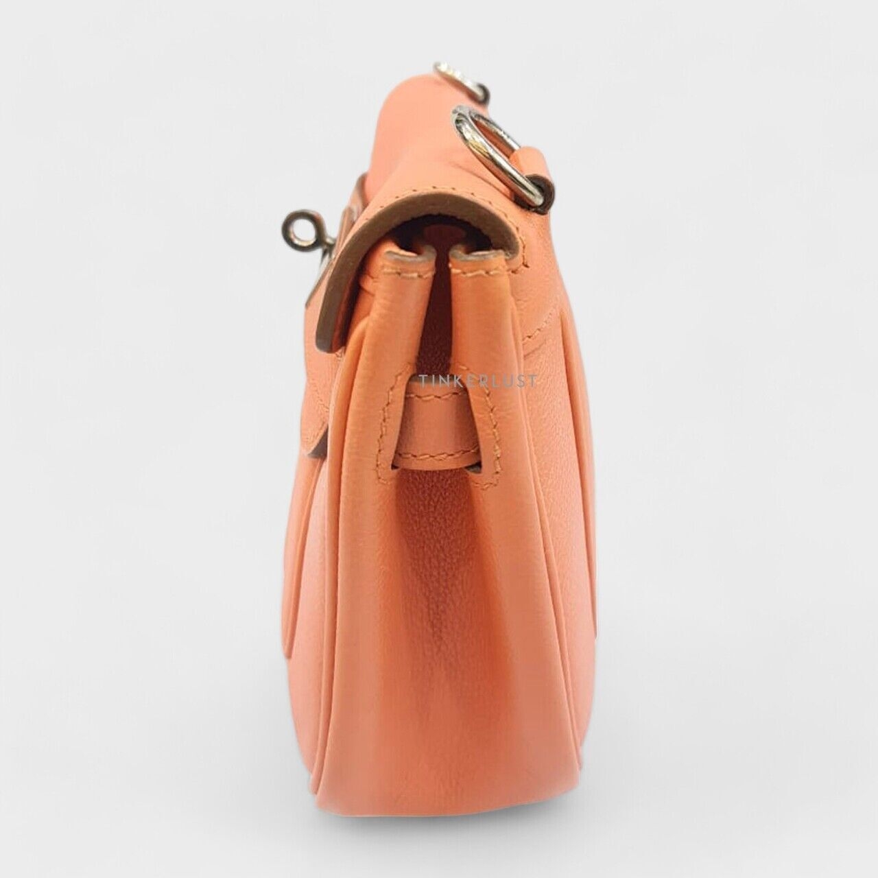 Hermes Mini Berline Flamingo Evercolor #Q PHW Sling Bag