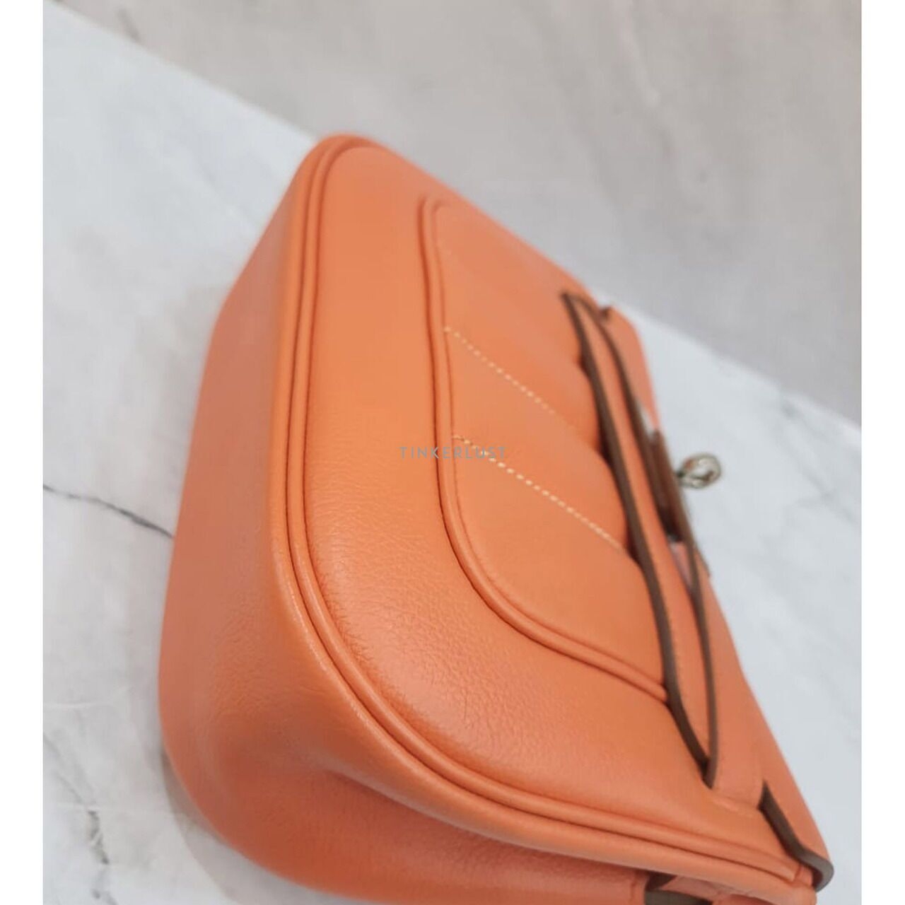 Hermes Mini Berline Flamingo Evercolor #Q PHW Sling Bag