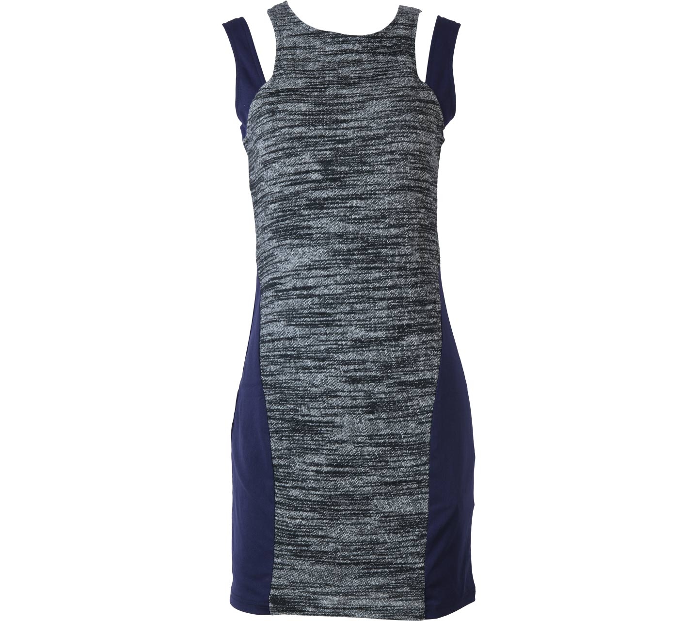 Something Borrowed Grey And Dark Blue Sleevless Mini Dress