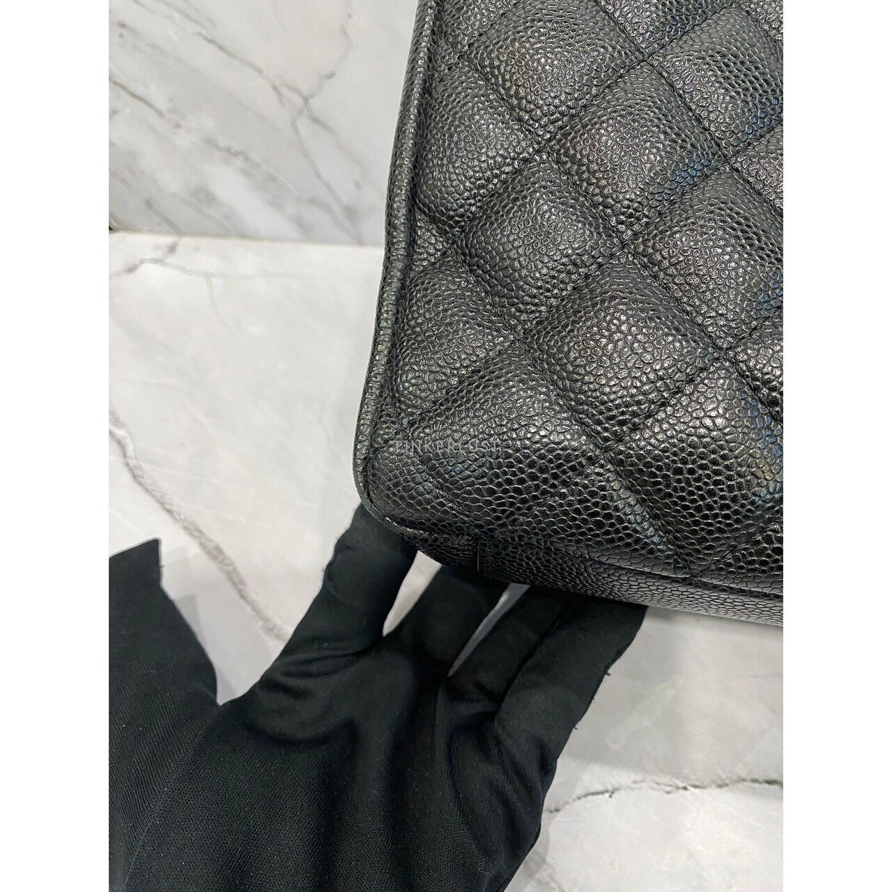 Chanel GST Medium Black Caviar SHW #12 Tote Bag