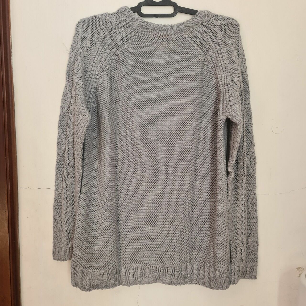 Pull & Bear Grey Cable Knit Sweater
