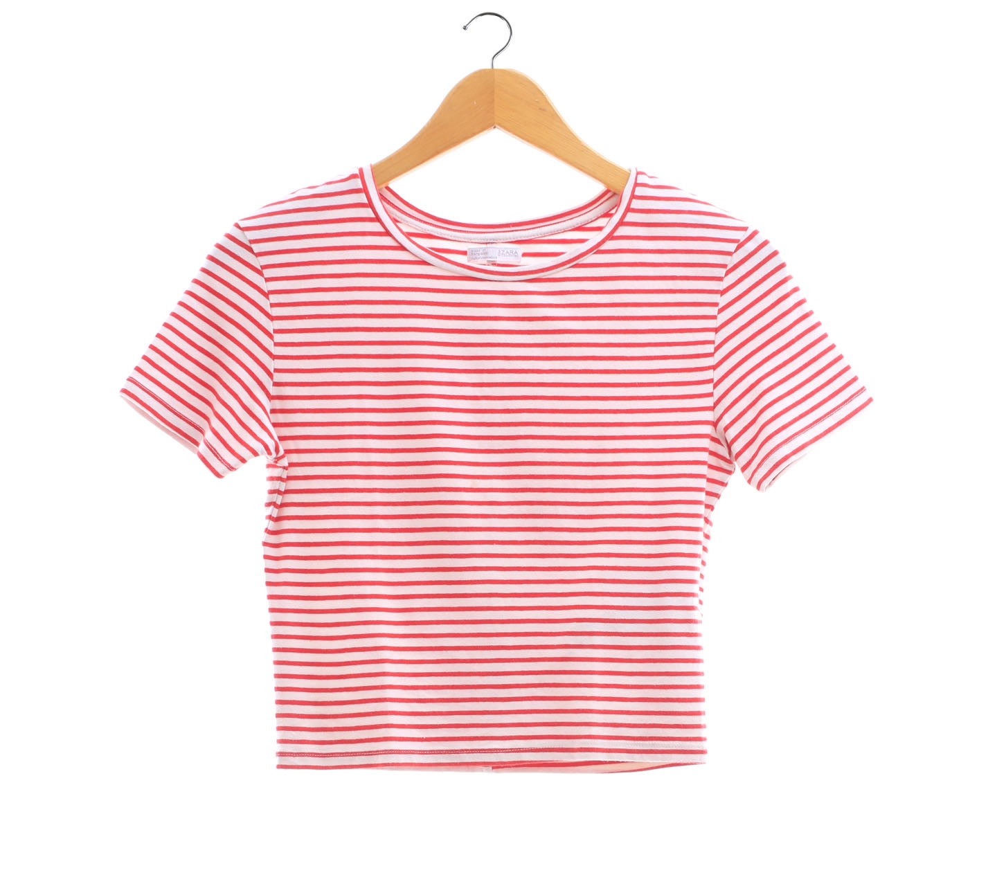 Zara Red & White Striped T-Shirt