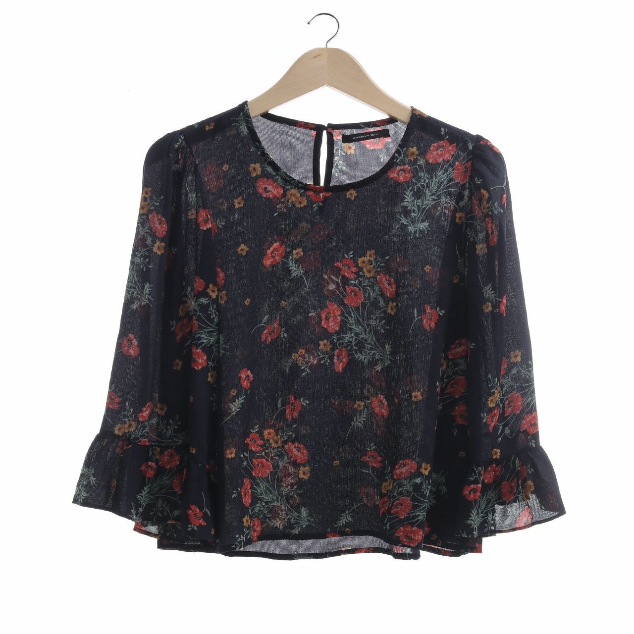 Uptown Girl Navy Floral Blouse
