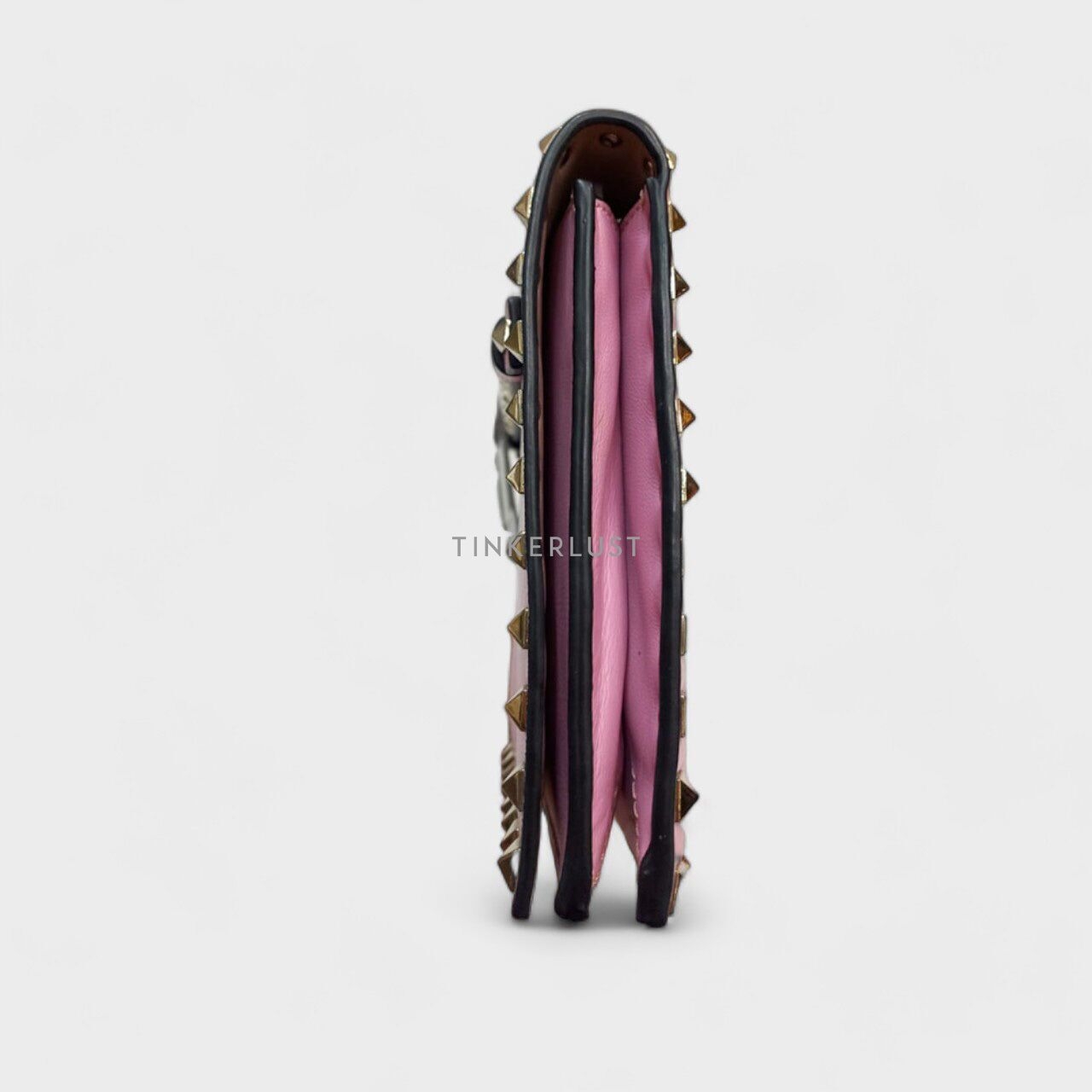 Valentino Garavani Rockstud Medium Leather Pink Clutch