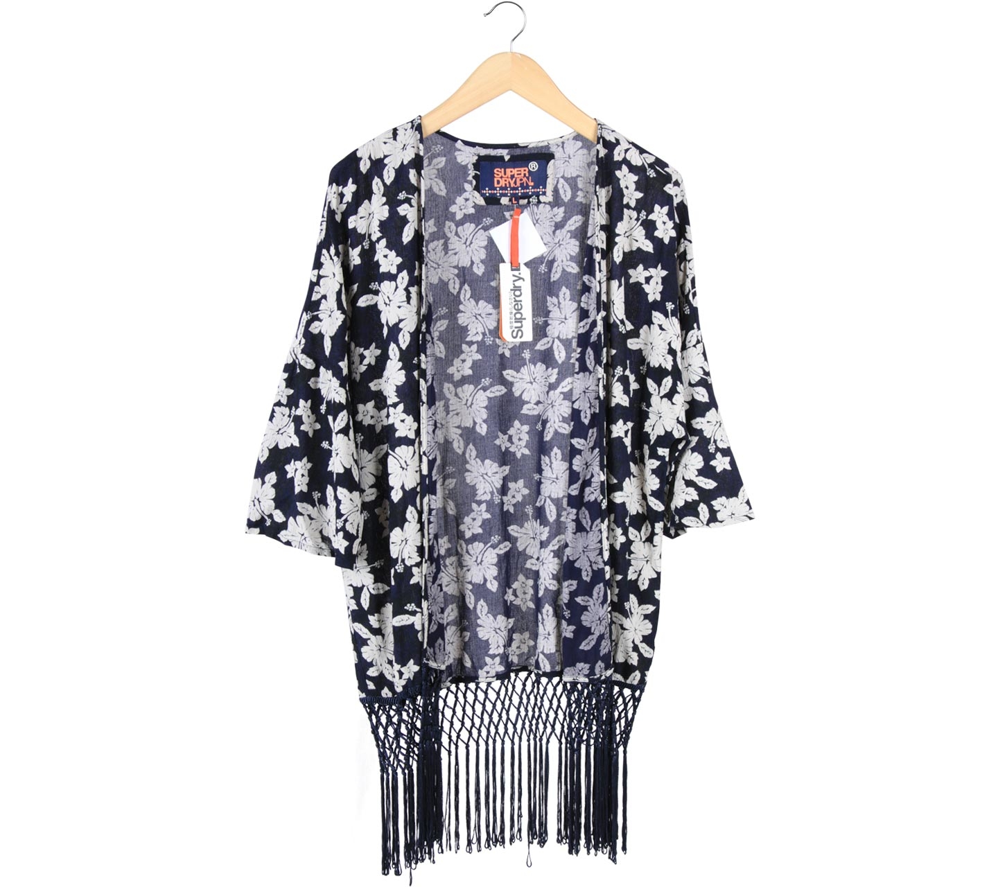 Superdry Dark Blue And White Floral Fringe Outerwear