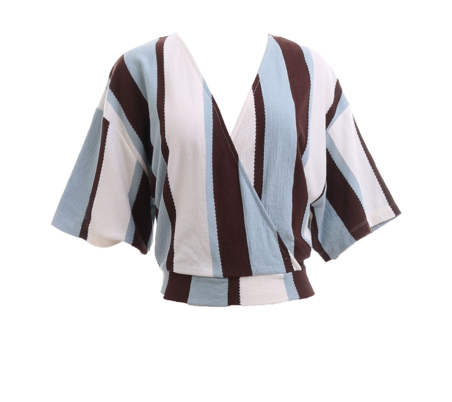 Zara 3 Tone Wrrap Stripes Blouse