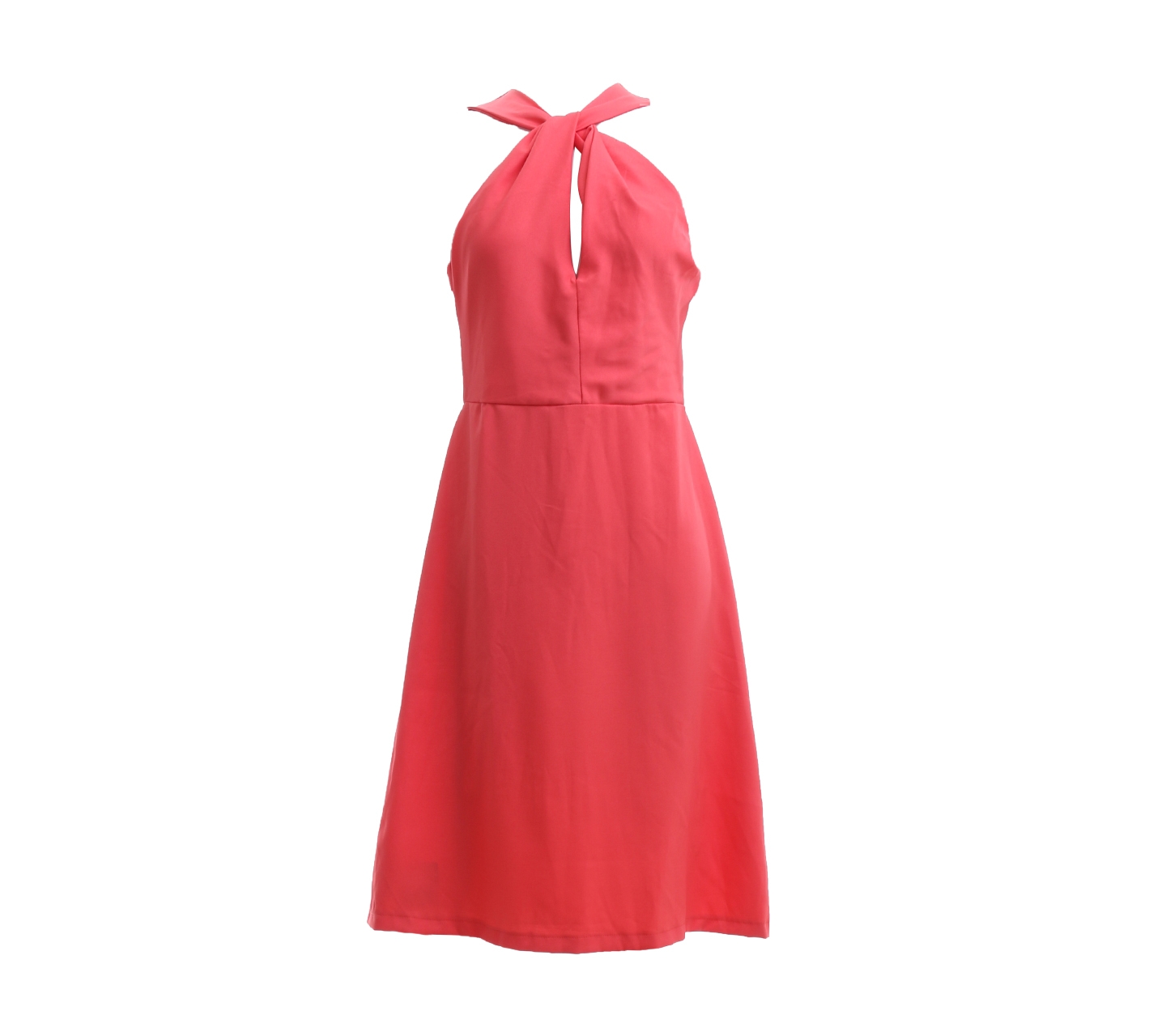 Berrybenka Pink Coral Back Cut Off Mini Dress