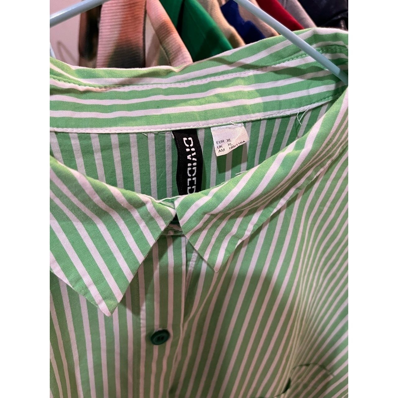 H&M Green & White Stripes Shirt