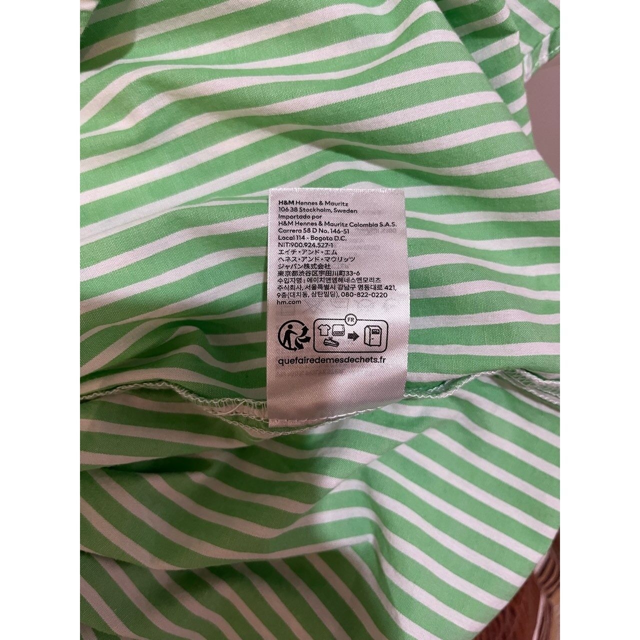 H&M Green & White Stripes Shirt