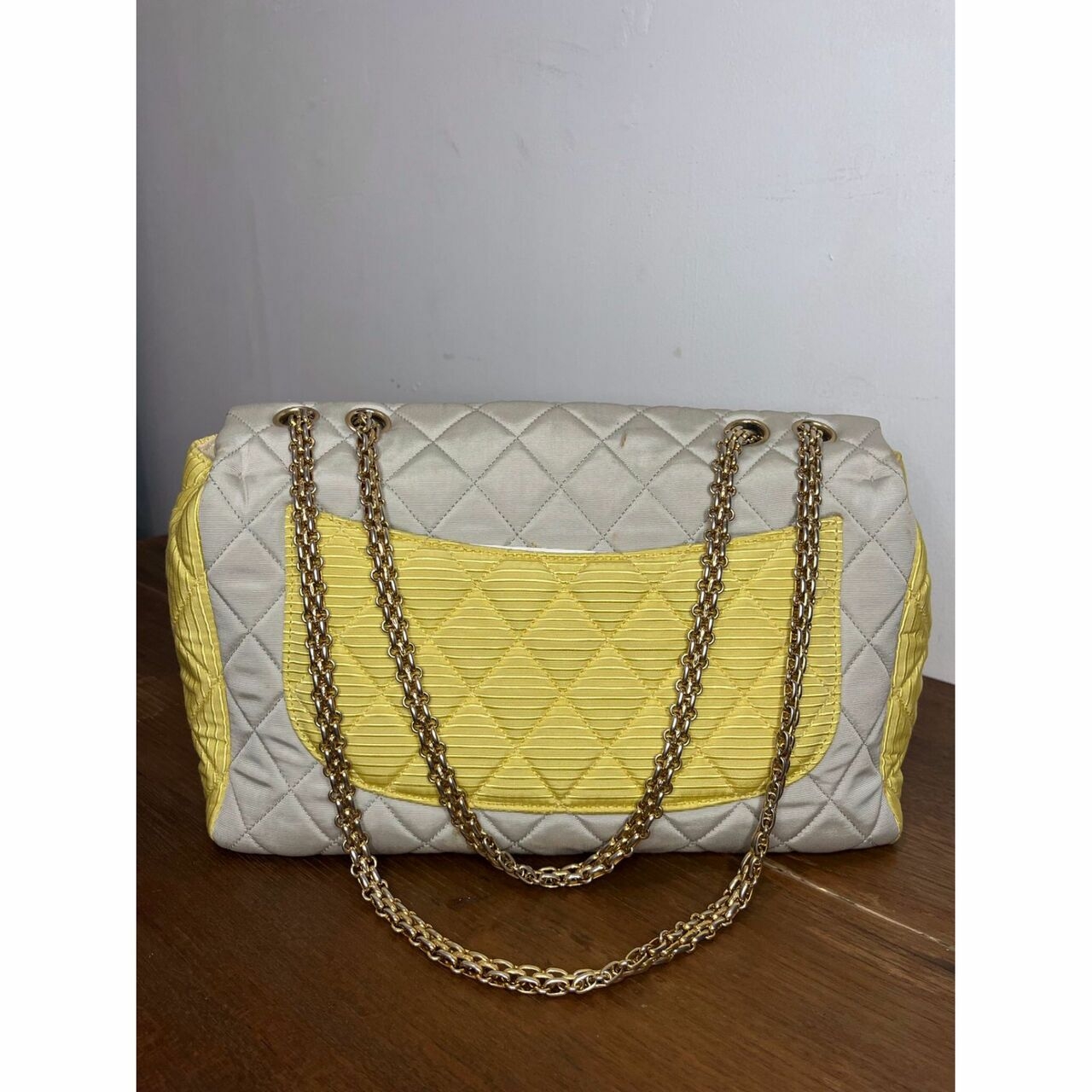 Chanel Yellow & White Tricolor Reissue 2.55 Quilted Canvas