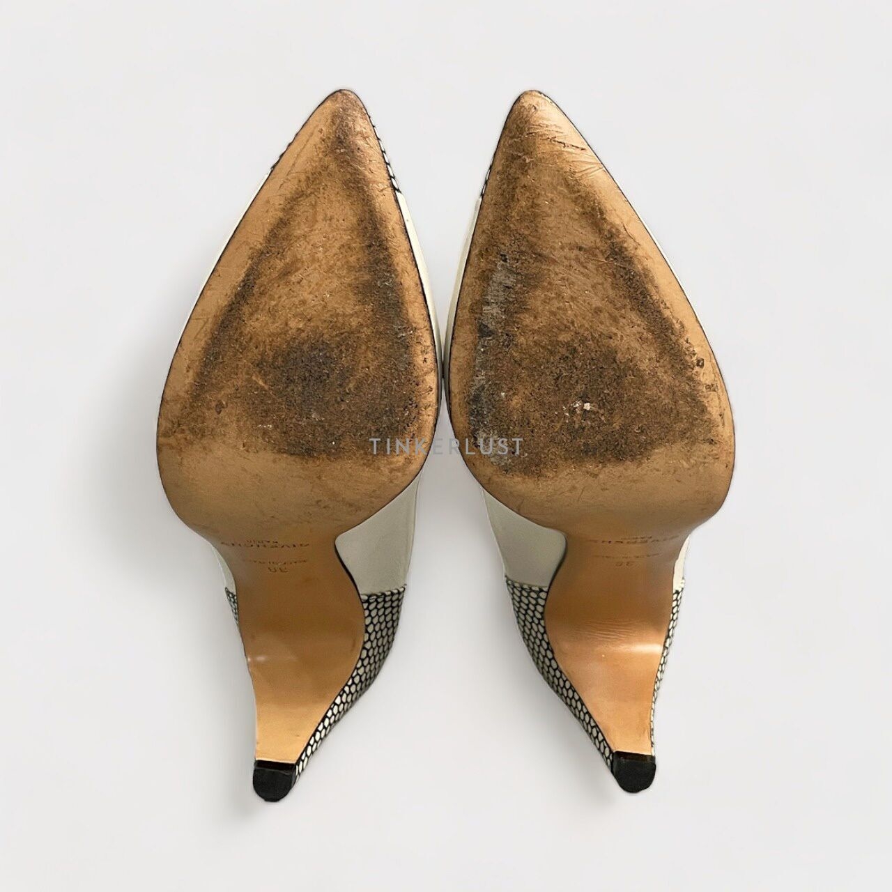 Givenchy Escarpin Show 95 Silver Phyton Leather Heels