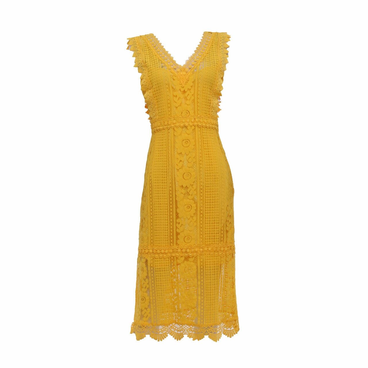 Mango Yellow Long Dress