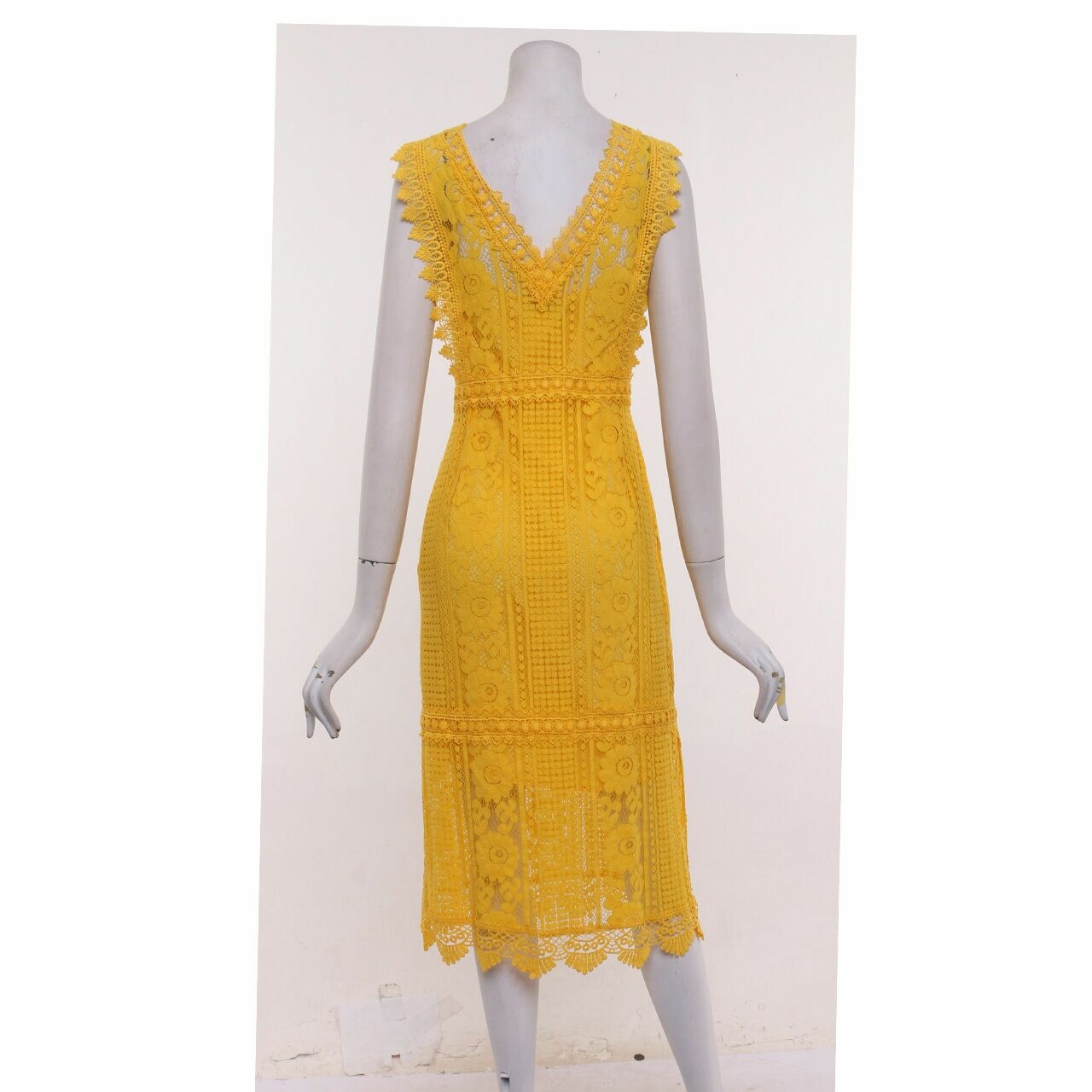 Mango Yellow Long Dress