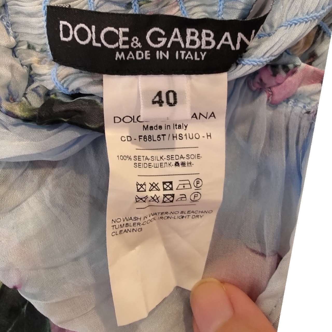 Dolce & Gabbana Blue & Multi Midi Dress
