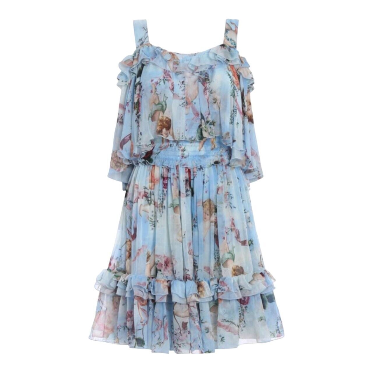 Dolce & Gabbana Blue & Multi Midi Dress