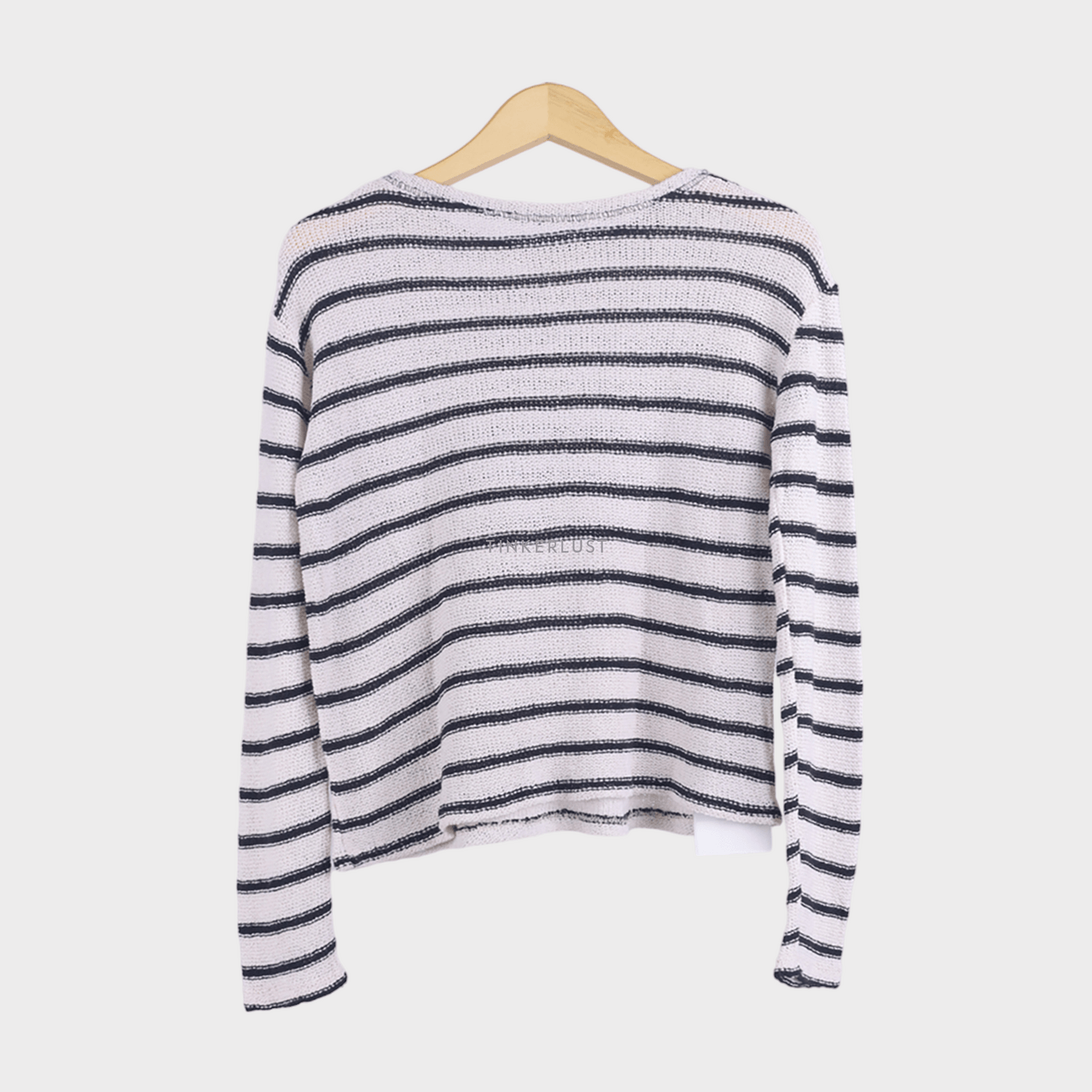 Zara Black & Broken White Stripes Rustic Sweater