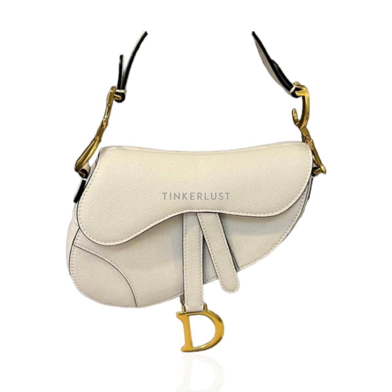 Christian Dior Saddle Mini White 2022 GHW Shoulder Bag