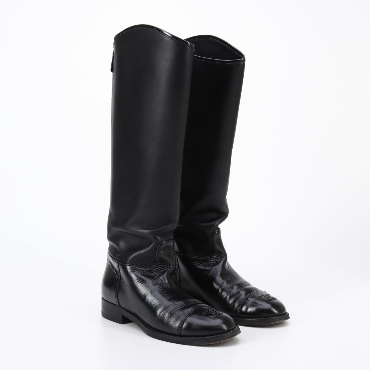 Chanel Leather Riding Boots