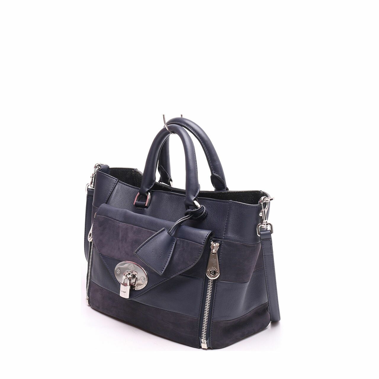 Mulberry Navy Willow Tote Nubuck Leather Satchel