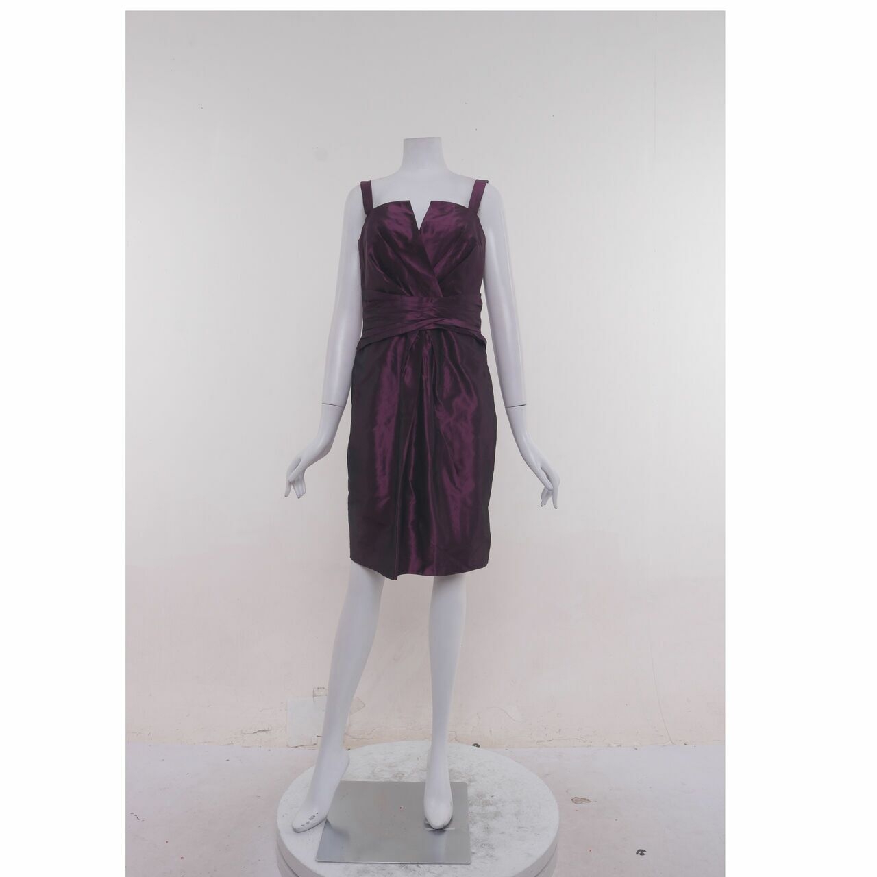 Vera Wang Lavender Label Dark Purple Metallic Mini Dress