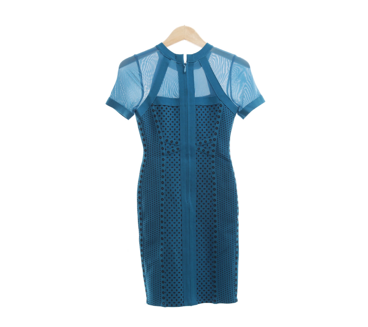 Herve Leger Turquoise Bodycon Mini Dress