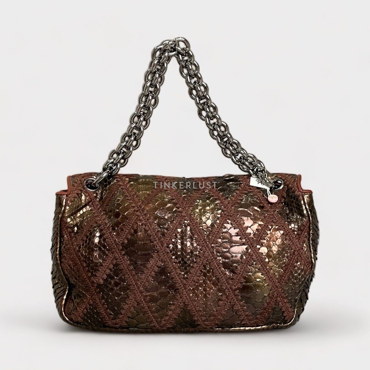 Chanel Maxi Brown Phyton #11 SHW Shoulder Bag