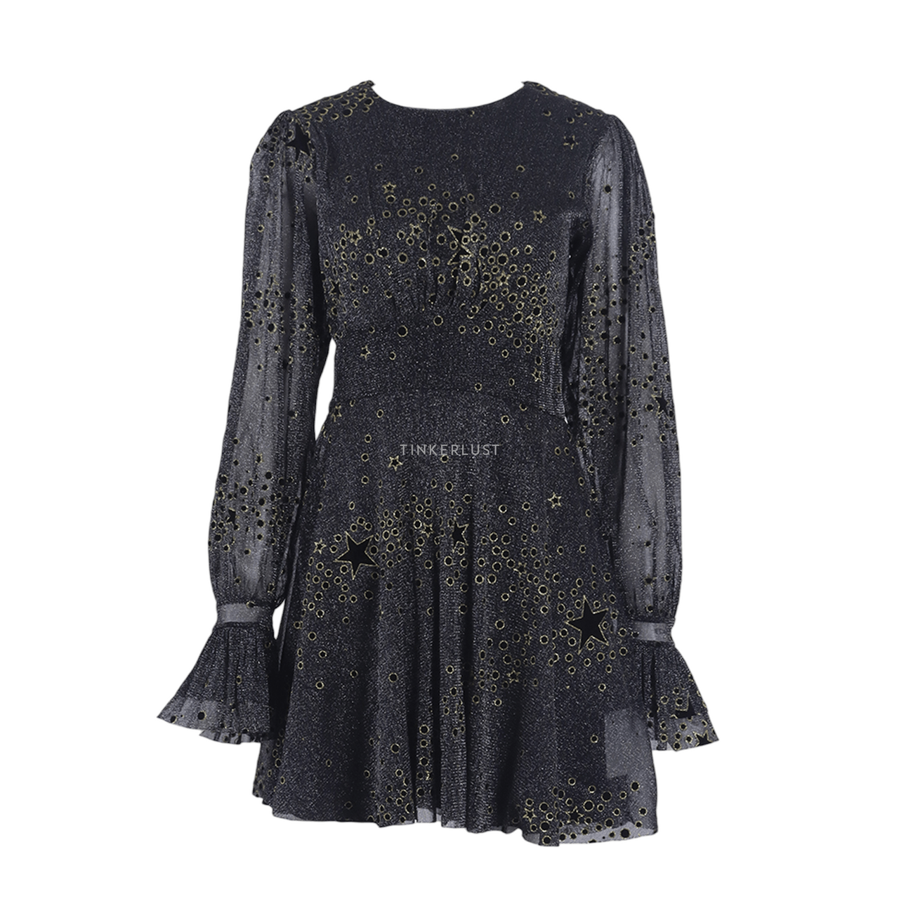 Zara Gold & Black Glitter Mini Dress