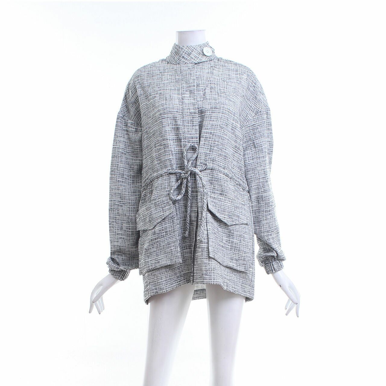 Day and Night Grey Pattern Parka Coat