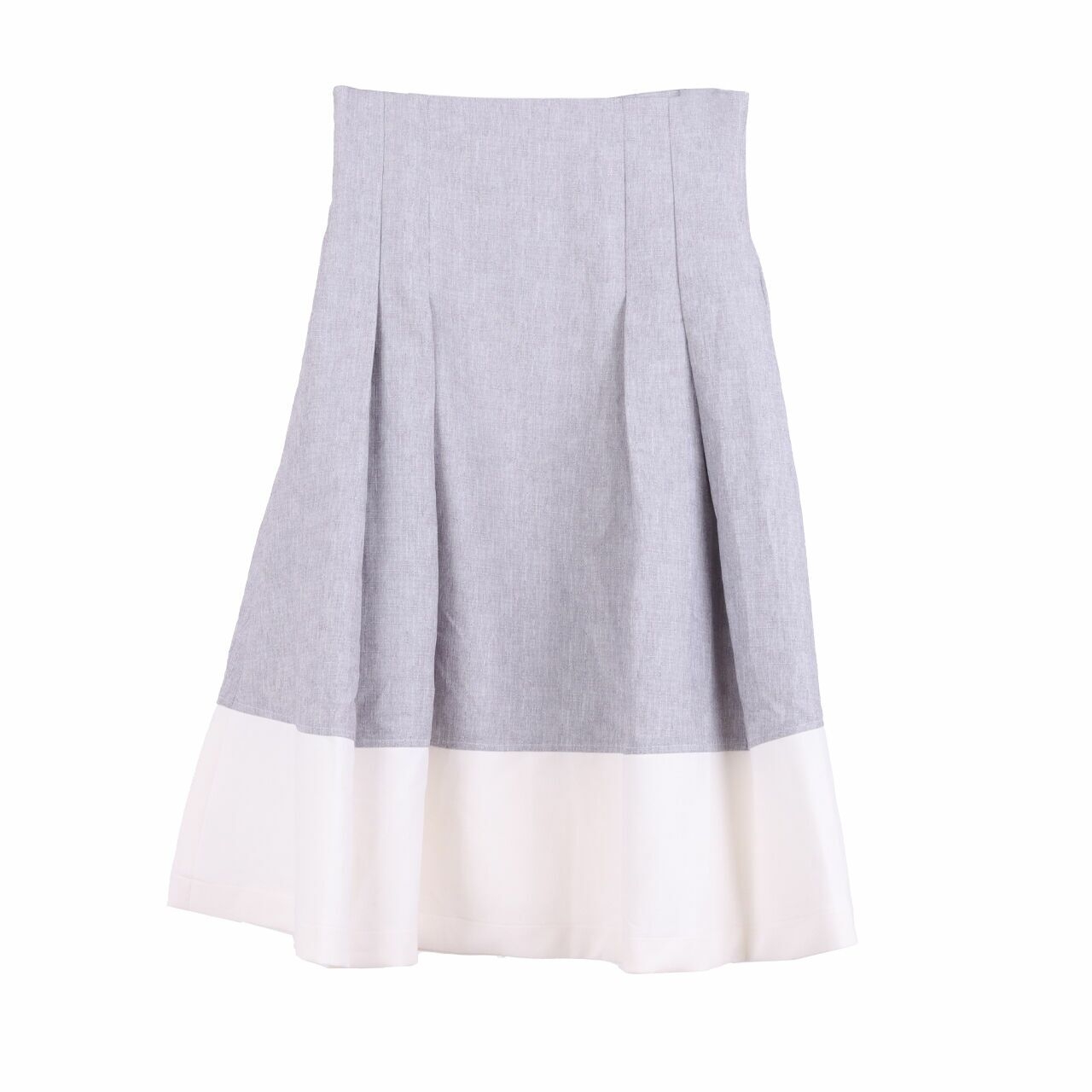 Day and Night Light Grey & Off White Midi Skirt