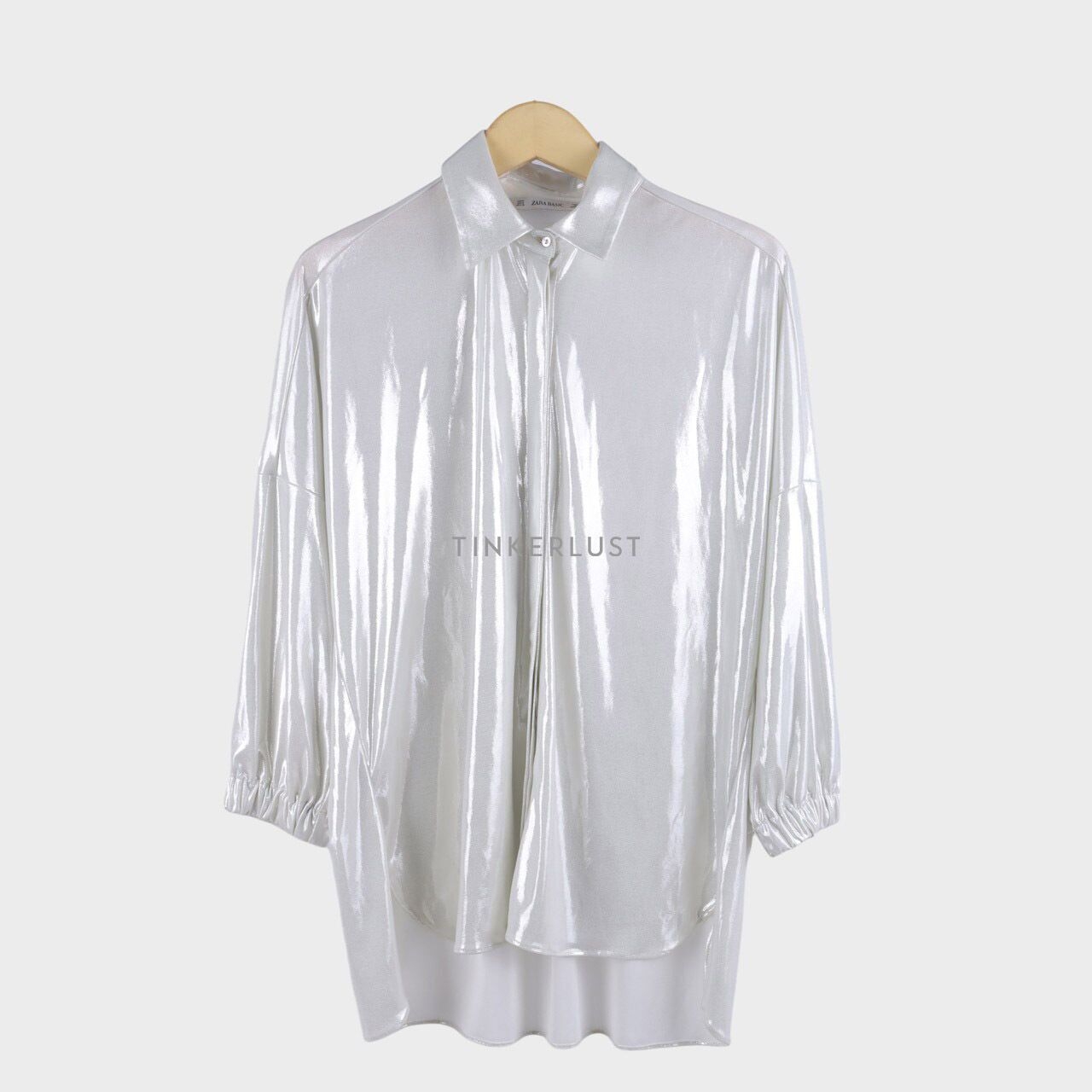 Zara Off White Metallic Shirt