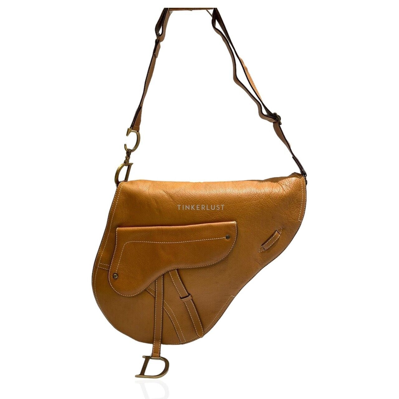 Christian Dior Saddle Large Vintage Leather Brown 2002 Shoulder Bag